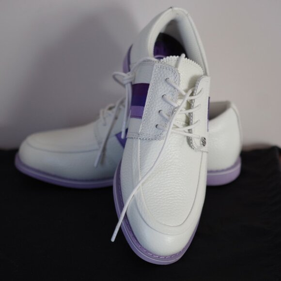 G/Fore Shoes - G/Fore Grosgrain Brogue Gallivanter Golf Ivory purple ladies shoes size 7,5